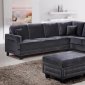 Ferrara Sectional Sofa 655 in Grey Velvet Fabric w/Options