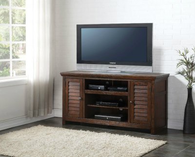 Evrard TV Stand 91350 in Dark Oak by Acme