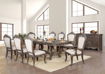 Charmaine Dining Table CM3856T in Antique Brush Gray w/Options [FADS-CM3856-Charmaine]