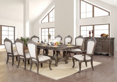 Charmaine Dining Table CM3856T in Antique Brush Gray w/Options