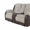 U4377 Motion Sofa & Loveseat Set Gray & Brown Fabric by Global