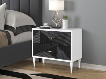 Dubni Accent Table AC00394 in White & Black by Acme [AMCT-AC00394 Dubni]