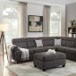 F6986 Sectional Sofa in Ash Black Fabric by Boss w/Options