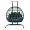 Folding Wicker Double Seater Egg Swing Chair ESCF52CH LeisureMod