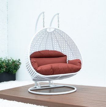 Wicker Hanging Double Egg Swing Chair ESCW-57DOR by LeisureMod [LMOUT-ESCW-57DOR]