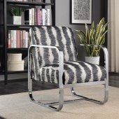 904078 Set of 2 Accent Chairs Black & White Jacquard by Coaster