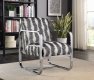 904078 Set of 2 Accent Chairs Black & White Jacquard by Coaster