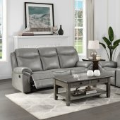 Aram Sofa 8206GRY in Gray Faux Leather by Homelegance