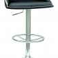 Set of 2 Black & Chrome Finish Modern Swivel Barstools