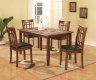 Rich Cherry Modern 5Pc Dining Set w/Marble-like Inlaid Table