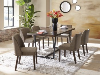 Leland 7Pc Dining Room Set 5735 in Warm Brown by Homelegance [HEDS-5735-Leland]