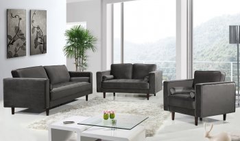 Emily Sofa 625 in Grey Velvet Fabric by Meridian w/Options [MRS-625 Emily Grey]