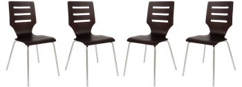 Revana Set of 4 Dining Chairs RC15BR in Brown by LeisureMod [LMDC-RC15BR-Revana Brown]