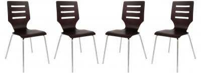 Revana Set of 4 Dining Chairs RC15BR in Brown by LeisureMod