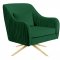 Paloma Accent Chair 585 in Green Velvet Fabric by Meridian