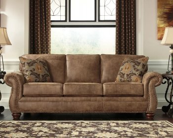 Larkinhurst Queen Sofa Sleeper in Earth Faux Leather by Ashley [SFASB-3190139 Larkinhurst Earth]