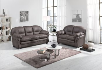 Otello Sofa Bed in Brown Full Leather by ESF w/Optional Items [EFS-Otello]