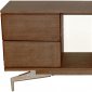 Espresso Finish Modern Buffet w/High Polished Metal Legs