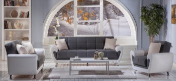 Duru Plato Dark Grey Sofa Bed by Bellona w/Options [IKSB-Duru Plato Dark Grey]