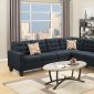 F6937 Sectional Sofa in Black Linen-Like Fabric by Boss