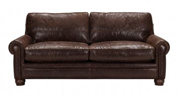 Columbus Sofa 54045 MI Piace in Vintage Espresso Genuine Leather [AMS-54045-Columbus-Mi Piace]