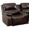 Ruth Reclining Sofa CM6783BR in Brown Leather Match w/Options