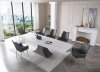 9437 Dining Table by ESF w/Optional 1218 Dark Gray Chairs