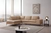 Decker Sectional Sofa in Taupe Leather by Beverly Hills