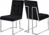 Alexis Dining Chair 731 Set of 2 Black Velvet Fabric by Meridian