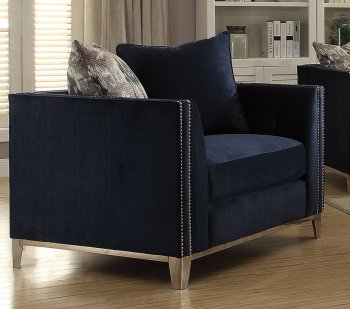 Phaedra Fabric Chair 52832 in Dark Blue by Acme [AMAC-52832 Phaedra]