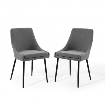 Viscount Dining Chair 3809 Set of 2 in Charcoal Fabric by Modway [MWDC-3809 Viscount Charcoal]