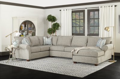 Fletcher Sectional Sofa in Quartz Fabric by Klaussner