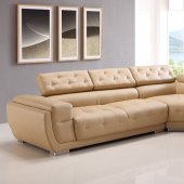 8097 Sectional Sofa Cappuccino Bonded Leather by American Eagle