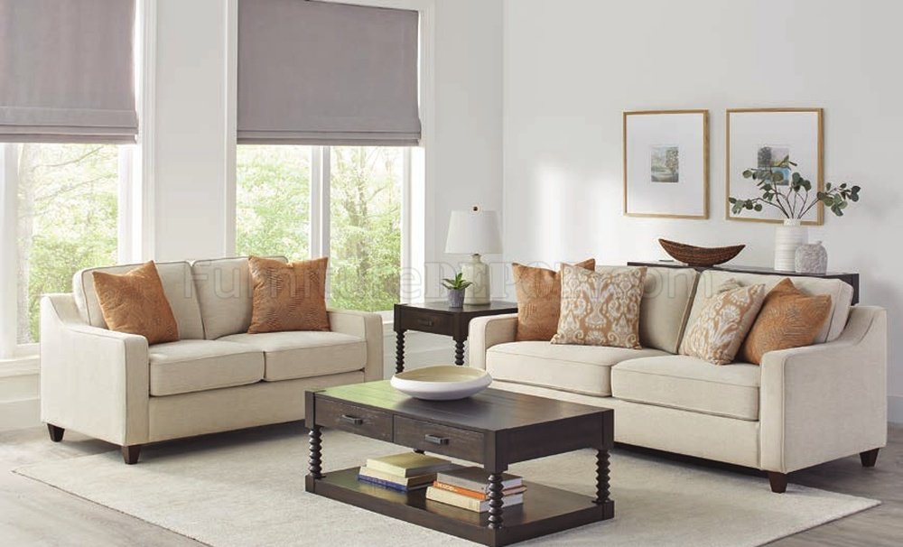 Christine Sofa 552061 in Beige Chenille by Coaster w/Options - Click Image to Close