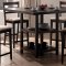 Espresso Finish Counter Height Dinette w/2 Shelves Storage Table