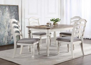 Florian Dining Room 5Pc Set DN01658 Oak & Antique White by Acme [AMDS-DN01658 Florian]