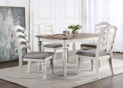 Florian Dining Room 5Pc Set DN01658 Oak & Antique White by Acme