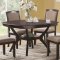 Rich Cappuccino Finish Modern Rounded Square Top 5 Pc Dining Set