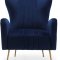 Opera Accent Chair 532 in Navy Velvet Fabric by Meridian