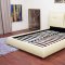 Athena Platform Bed Cream Genuine Leather - Wholesale Interiors