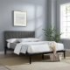 Dakota Upholstered Platform Queen Bed Gray & Black by Modway