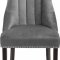 Oxford Dining Chair 721 Set of 2 Grey Velvet Fabric by Meridian