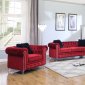 Sahara Sofa & Loveseat Set in Red Fabric w/Options