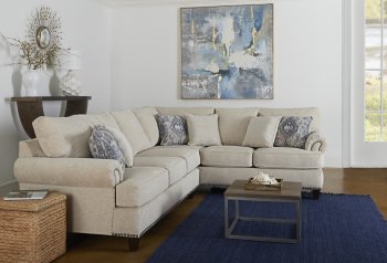 Alexa Sectional Sofa in Cream Fabric by Klaussner [SFKRSS-Alexa Cream]