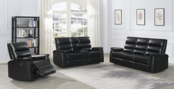 Dario Motion Sofa 601514 Black Leatherette by Coaster w/Options [CRS-601514 Dario]