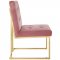 Privy Dining Chair Set of 2 in Dusty Rose Velvet by Modway