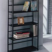 Black Metal Modern 5 Shelf Bookcase