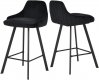 Viviene Counter Stool 761 Set of 2 in Black Velvet by Meridian