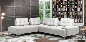 Turano Sectional Sofa LV00215 in Pearl White Leather by Mi Piace [MPSS-LV00215 Turano MI Piace]