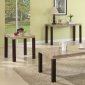 Faux Travertine Top Modern 3Pc Coffee Table Set w/Options